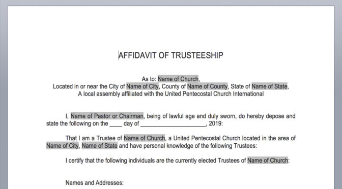 Free for UPCI churches: Affidavit of Trusteeship (blank).docx