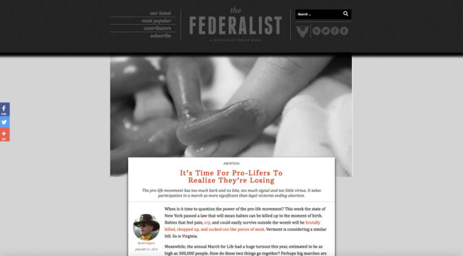 Response to critique of the pro-life movement in The Federalist